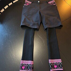 ⛳🖤 Le Coq Sportif Kids Golf Shorts with Thermal Leg Warmers – Size 7 🖤⛳